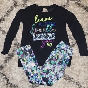Justice Sparkle Sequin Legging Outfit